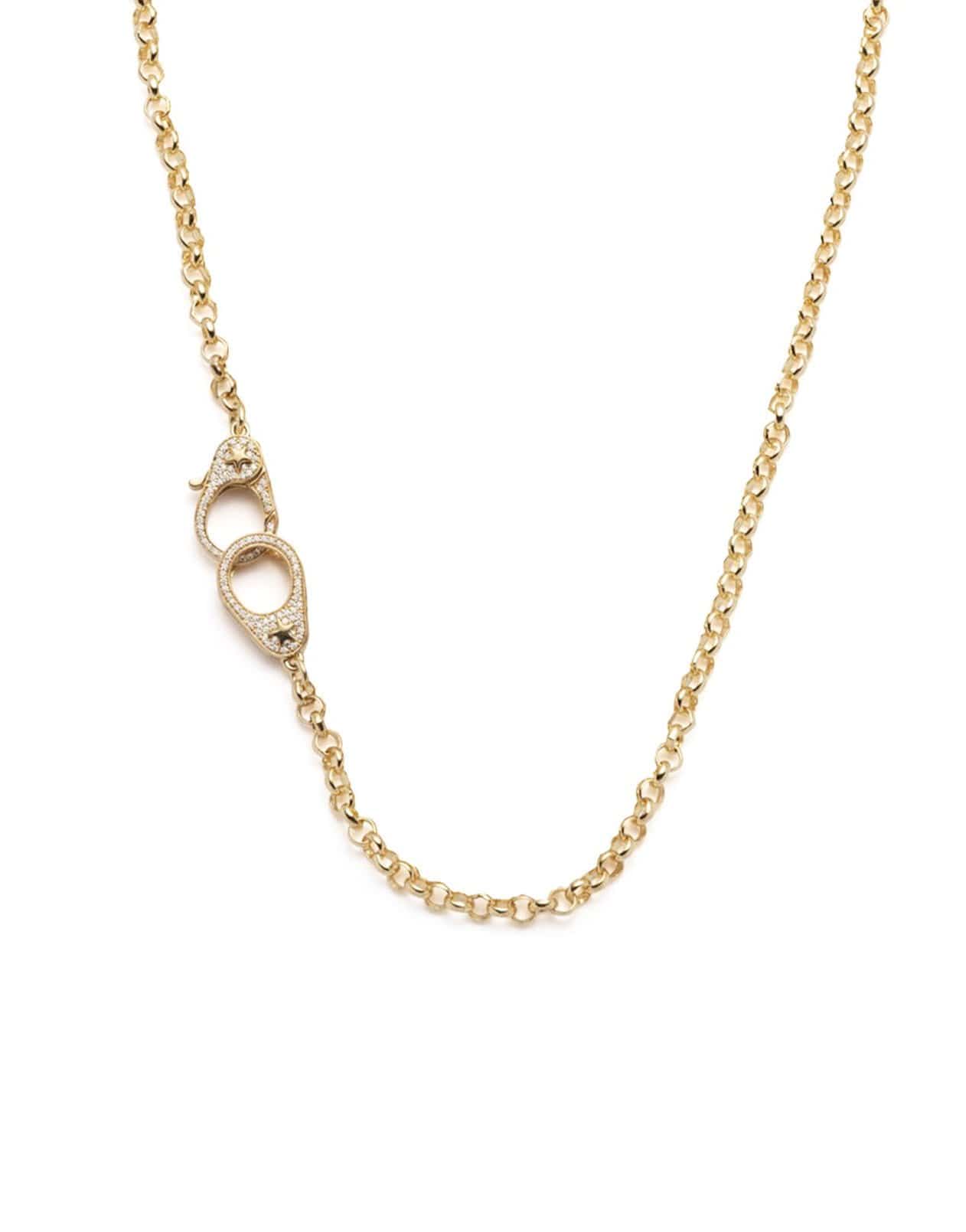 FOUNDRAE-Pave Diamond Belcher Sister Hook Chain-YELLOW GOLD