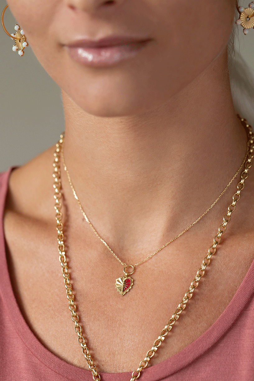 Ruby Jewellery Love Token Jewelry Red Heart Love Token Necklace