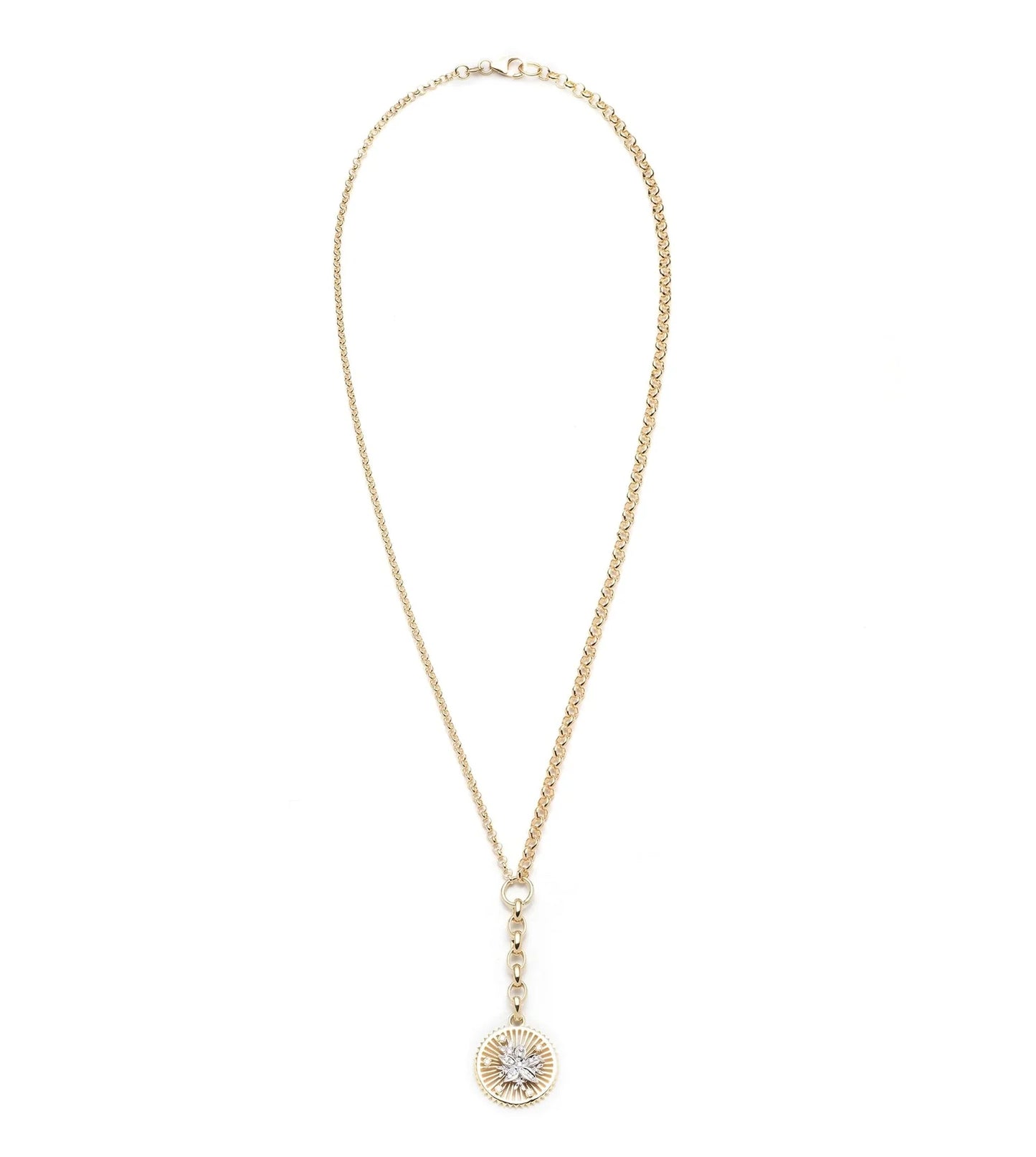 Resilience - Blossoms Medium Mixed Belcher Extension Necklace-YELLOW GOLD-JEWELRYFINE JEWELNECKLACE O-FOUNDRAE