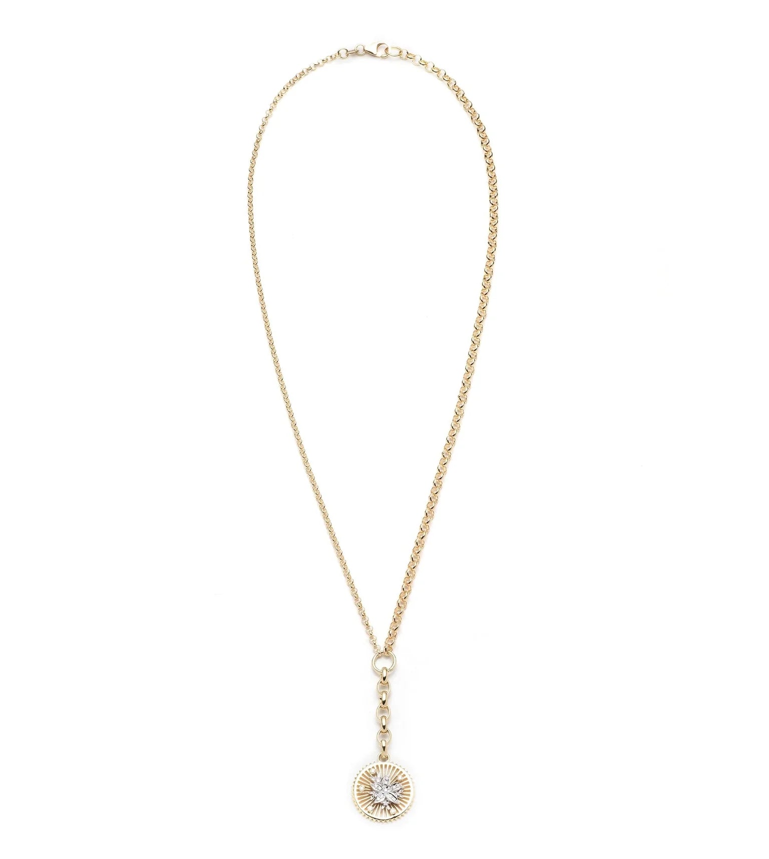 Resilience - Blossoms Medium Mixed Belcher Extension Necklace-YELLOW GOLD-JEWELRYFINE JEWELNECKLACE O-FOUNDRAE