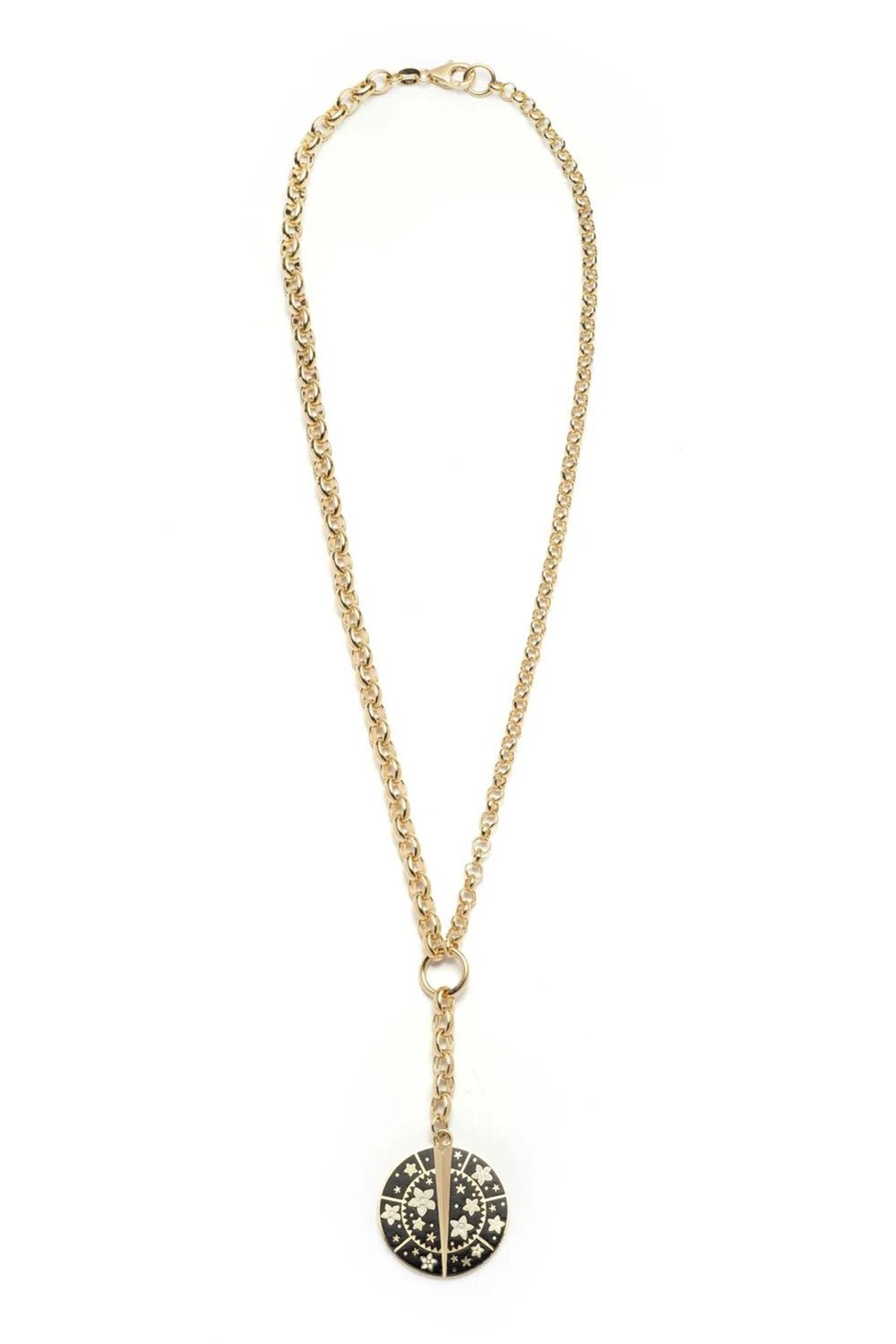 FOUNDRAE-Resilience Champleve Heavy Mixed Belcher Necklace-YELLOW GOLD