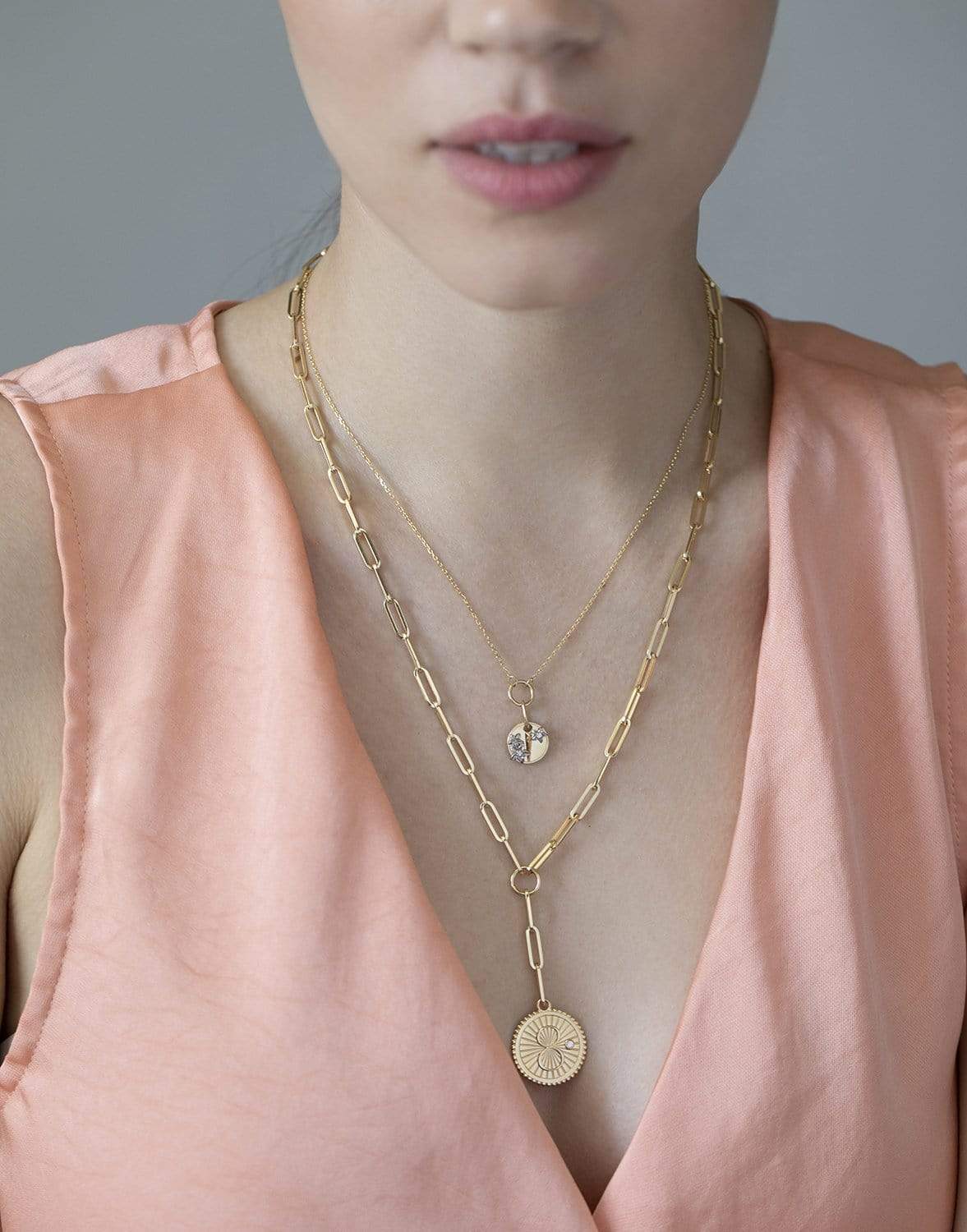 FOUNDRAE-Resilience Thread Necklace-YELLOW GOLD