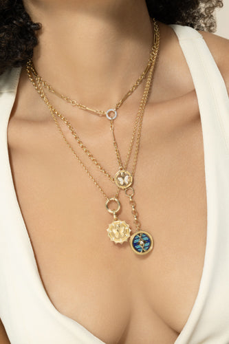 Reverie - Ceramic Butterfly Medium Mixed Belcher Extension Necklace