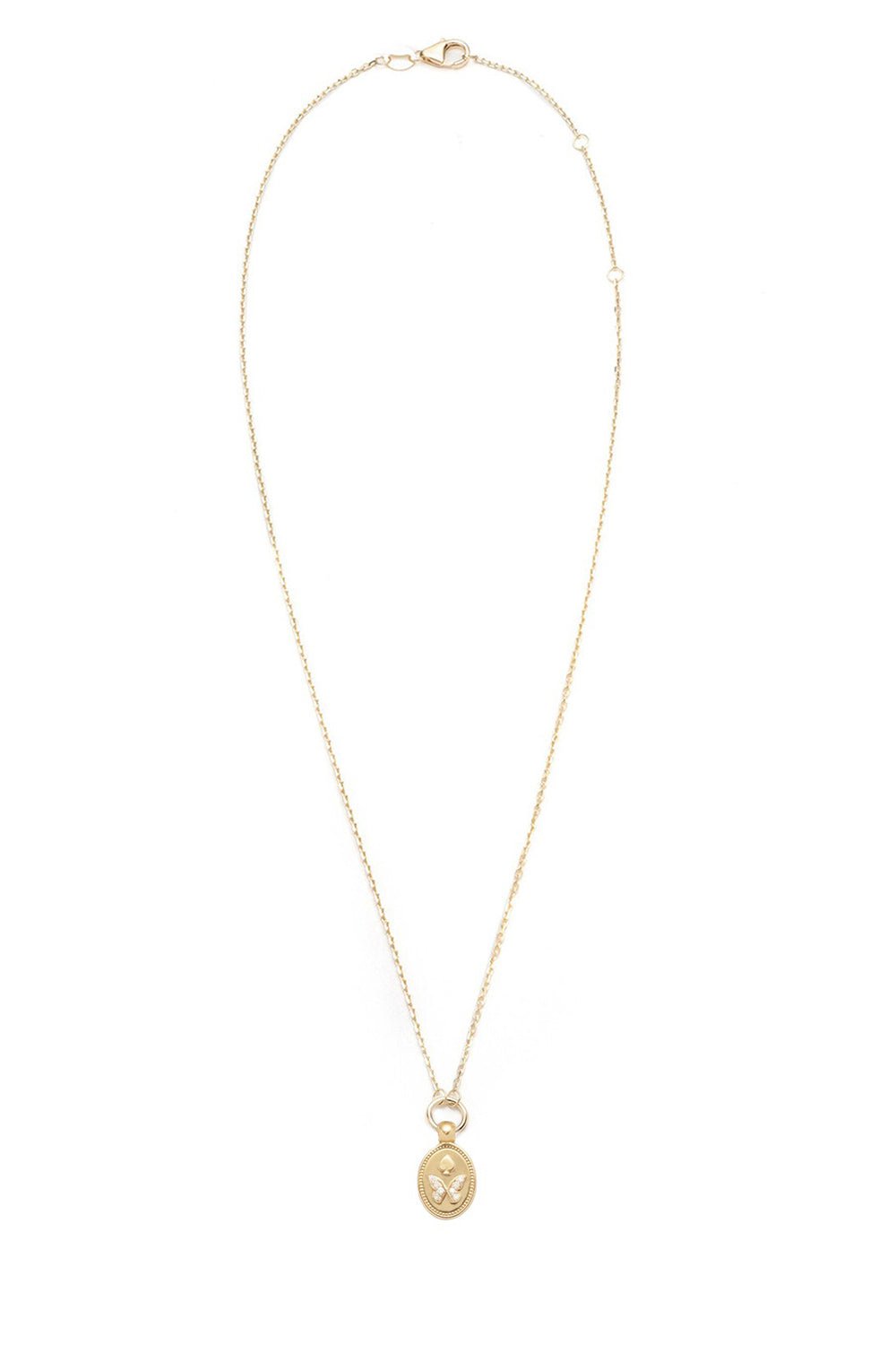FOUNDRAE-Reverie Miniature Crest Drop Necklace-YELLOW GOLD