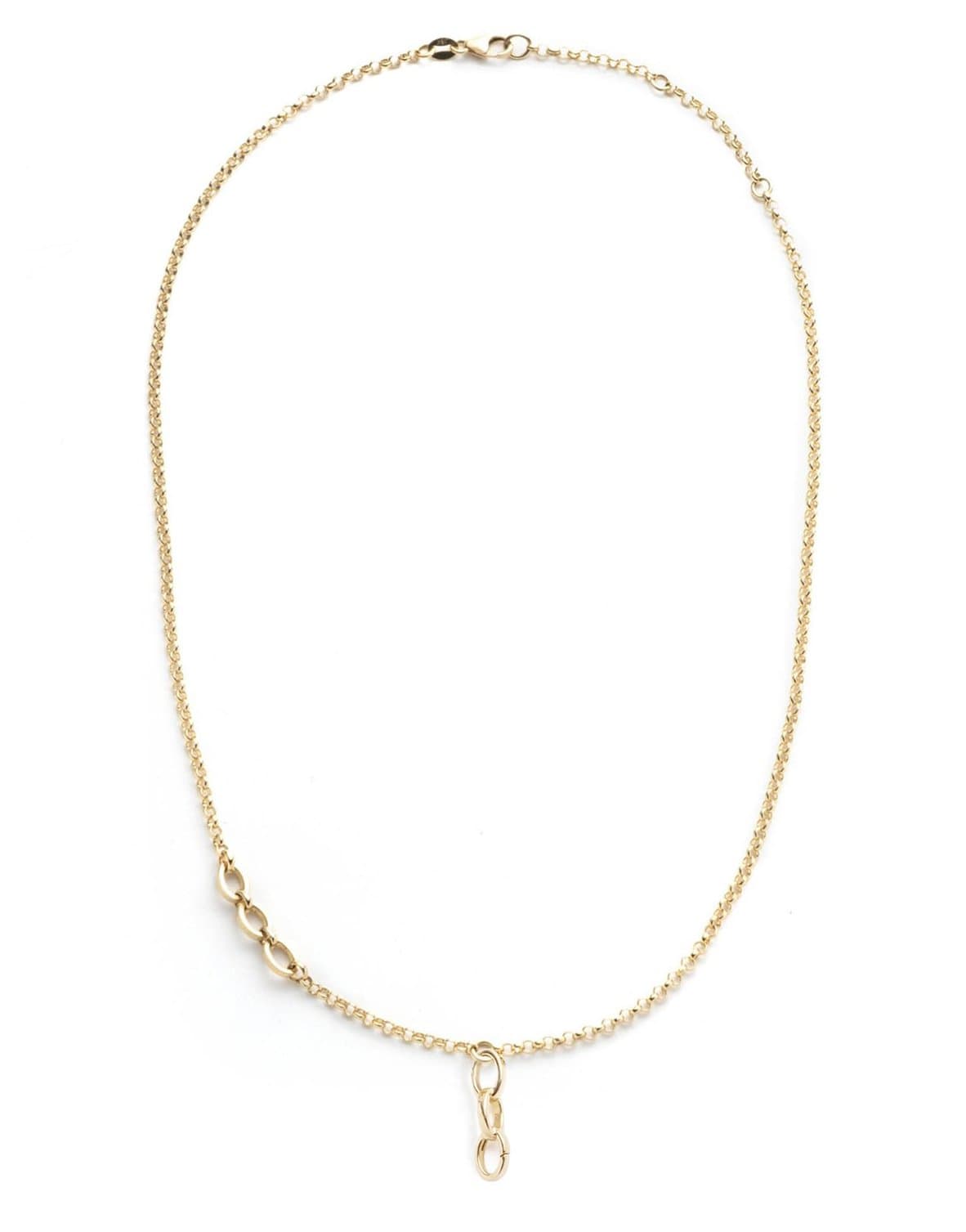 FOUNDRAE-Small Extension Belcher Chain Necklace with Triple Annex Link-YELLOW GOLD