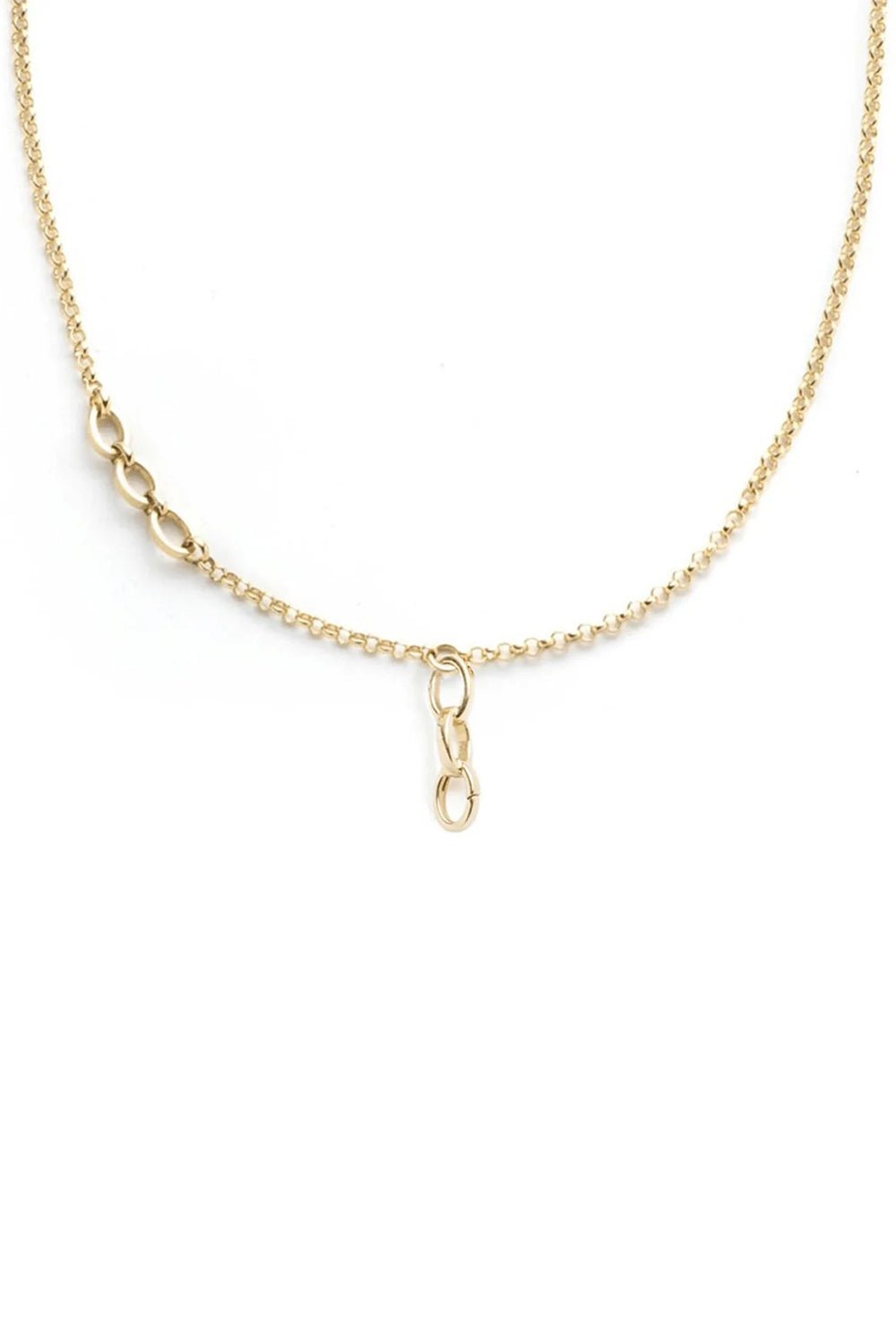 FOUNDRAE-Small Extension Belcher Chain Necklace with Triple Annex Link-YELLOW GOLD