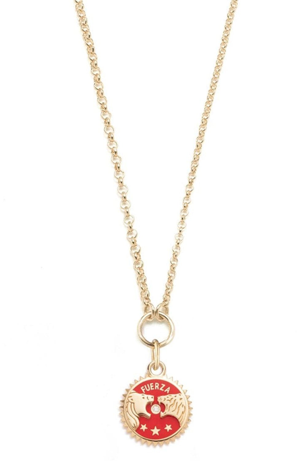 FOUNDRAE-Strength Ceramic Small Belcher Chain Necklace-YELLOW GOLD