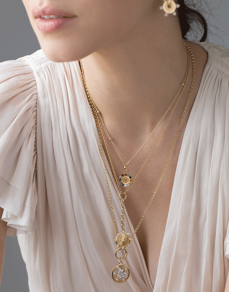 FOUNDRAE-True Love Baby Medallion Necklace-YELLOW GOLD