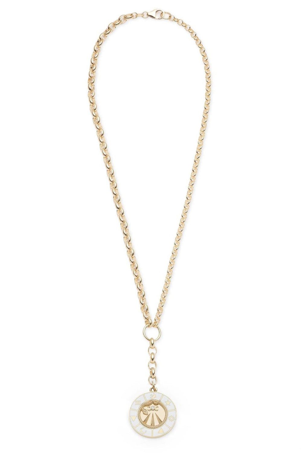 FOUNDRAE-Wholeness Champleve Heavy Mixed Extension necklace-YELLOW GOLD