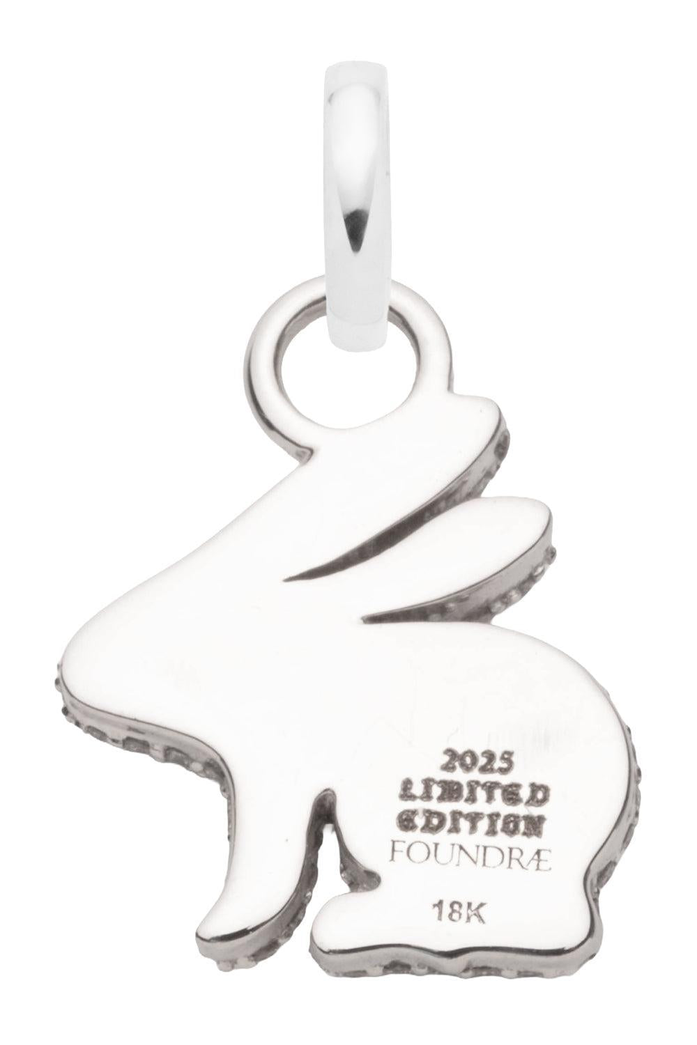 Diamond Pavé Snow Diamond Bunny Pendant-WHITE GOLD-JEWELRYFINE JEWELPENDANT-FOUNDRAE