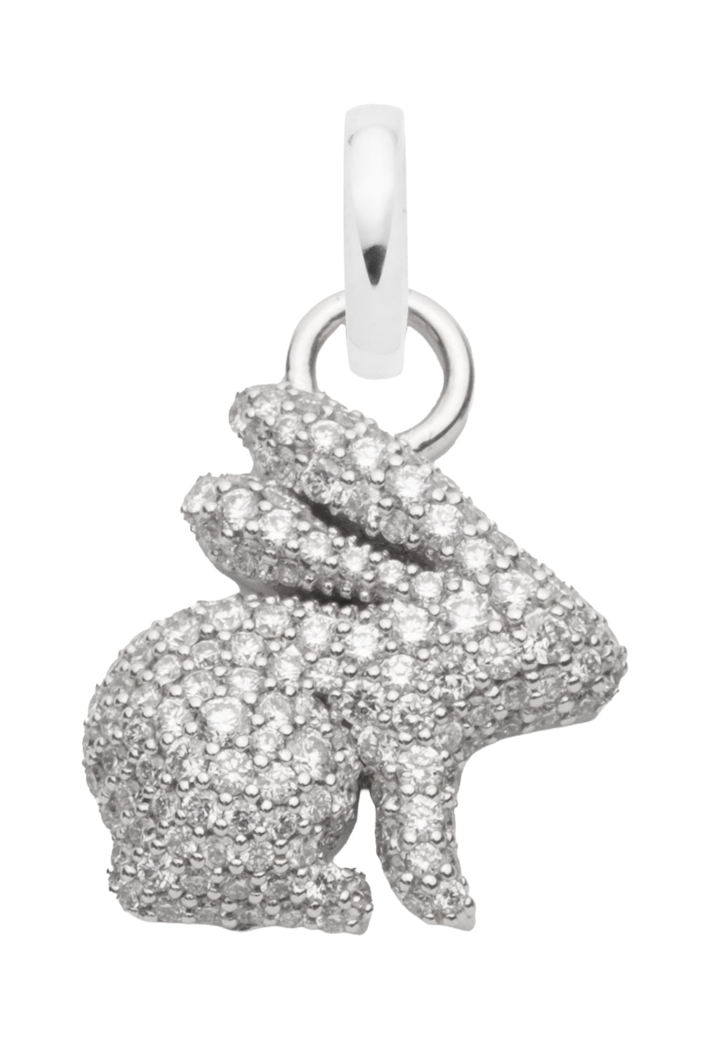 Diamond Pavé Snow Diamond Bunny Pendant-WHITE GOLD-JEWELRYFINE JEWELPENDANT-FOUNDRAE