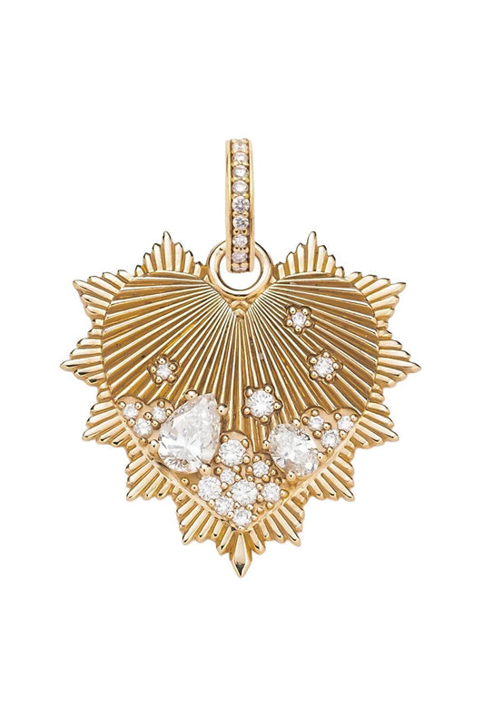 Diamond Heart Love Token Medium Medallion-YELLOW GOLD-JEWELRYFINE JEWELPENDANT-FOUNDRAE