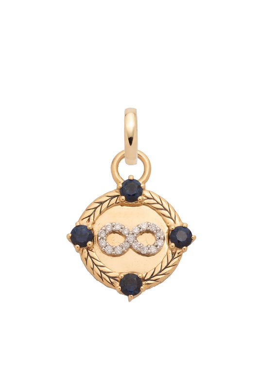 Diamond Infinity Braided Wheat Miniature Medallion