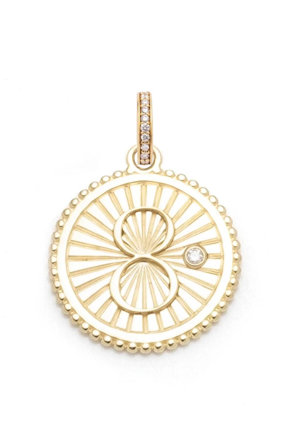 Diamond Karma Medium Medallion-YELLOW GOLD-JEWELRYFINE JEWELPENDANT-FOUNDRAE