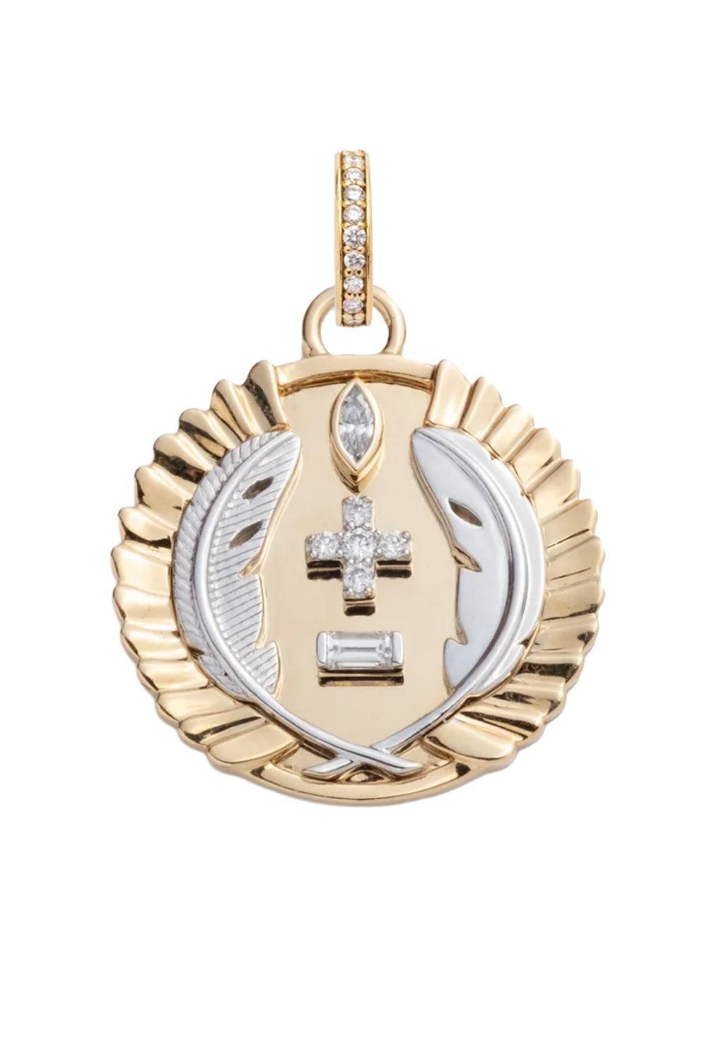 Diamond Medium Vivacity Medallion-YELLOW GOLD-JEWELRYFINE JEWELPENDANT-FOUNDRAE