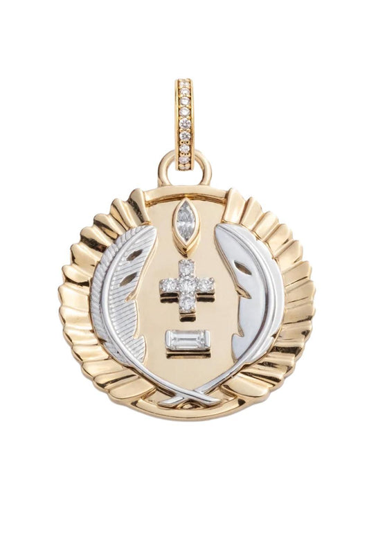 Diamond Medium Vivacity Medallion-YELLOW GOLD-JEWELRYFINE JEWELPENDANT-FOUNDRAE