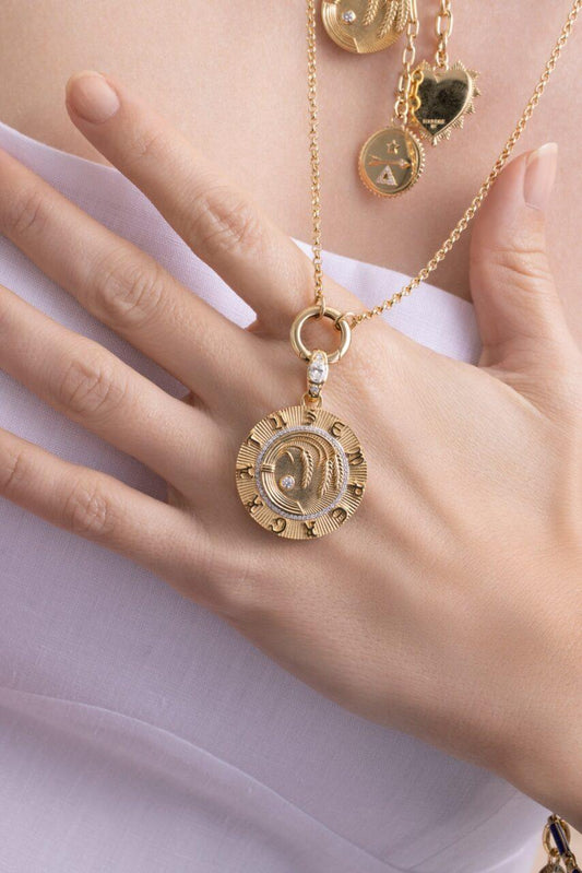 Diamond Prong-Set Annex Link-YELLOW GOLD-JEWELRYFINE JEWELPENDANT-FOUNDRAE