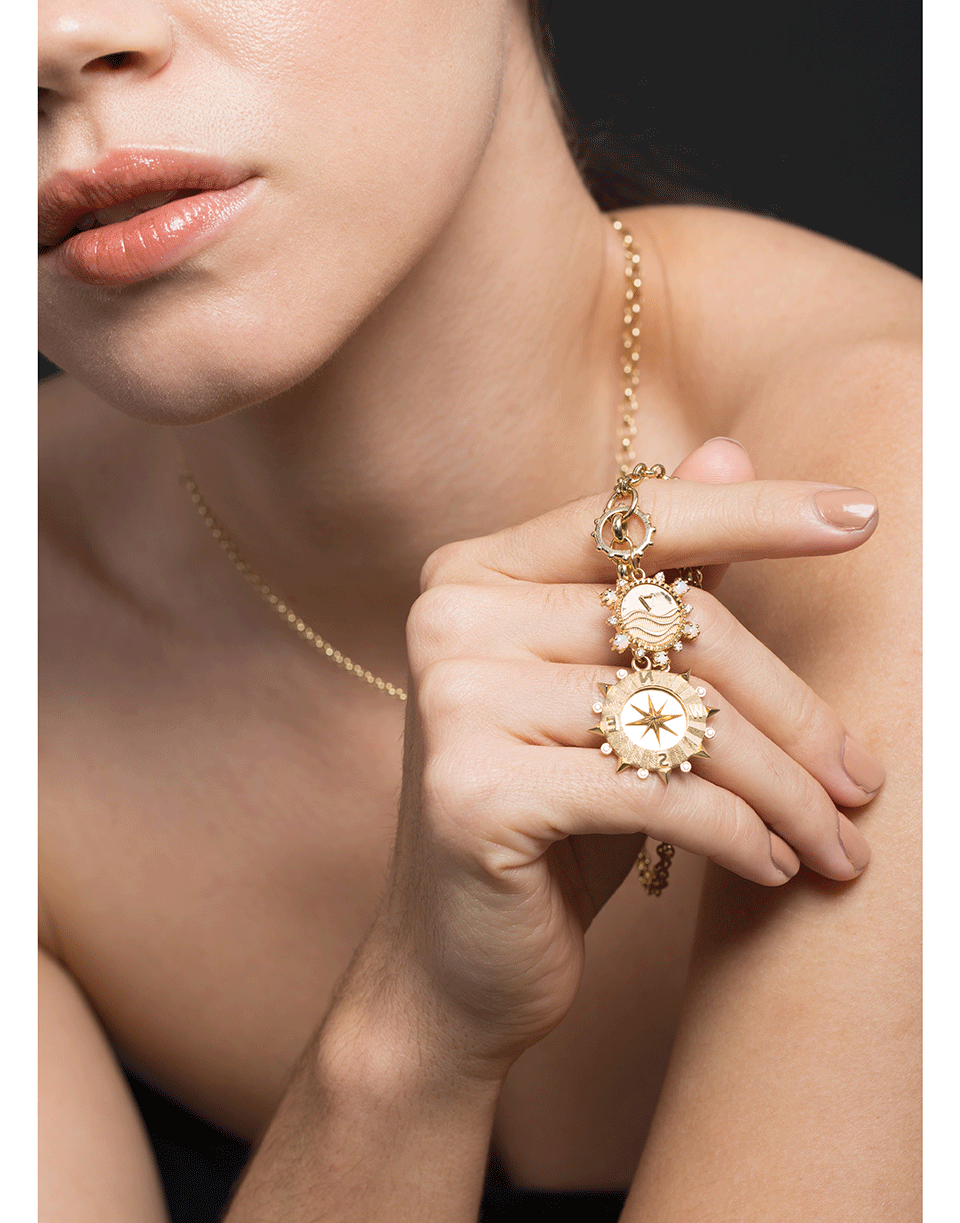 FOUNDRAE-Dotted Annex Link Clasp-YELLOW GOLD