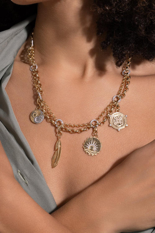 Diamond Pave Festoon Chain Necklace-YELLOW GOLD-JEWELRYFINE JEWELNECKLACE O-FOUNDRAE