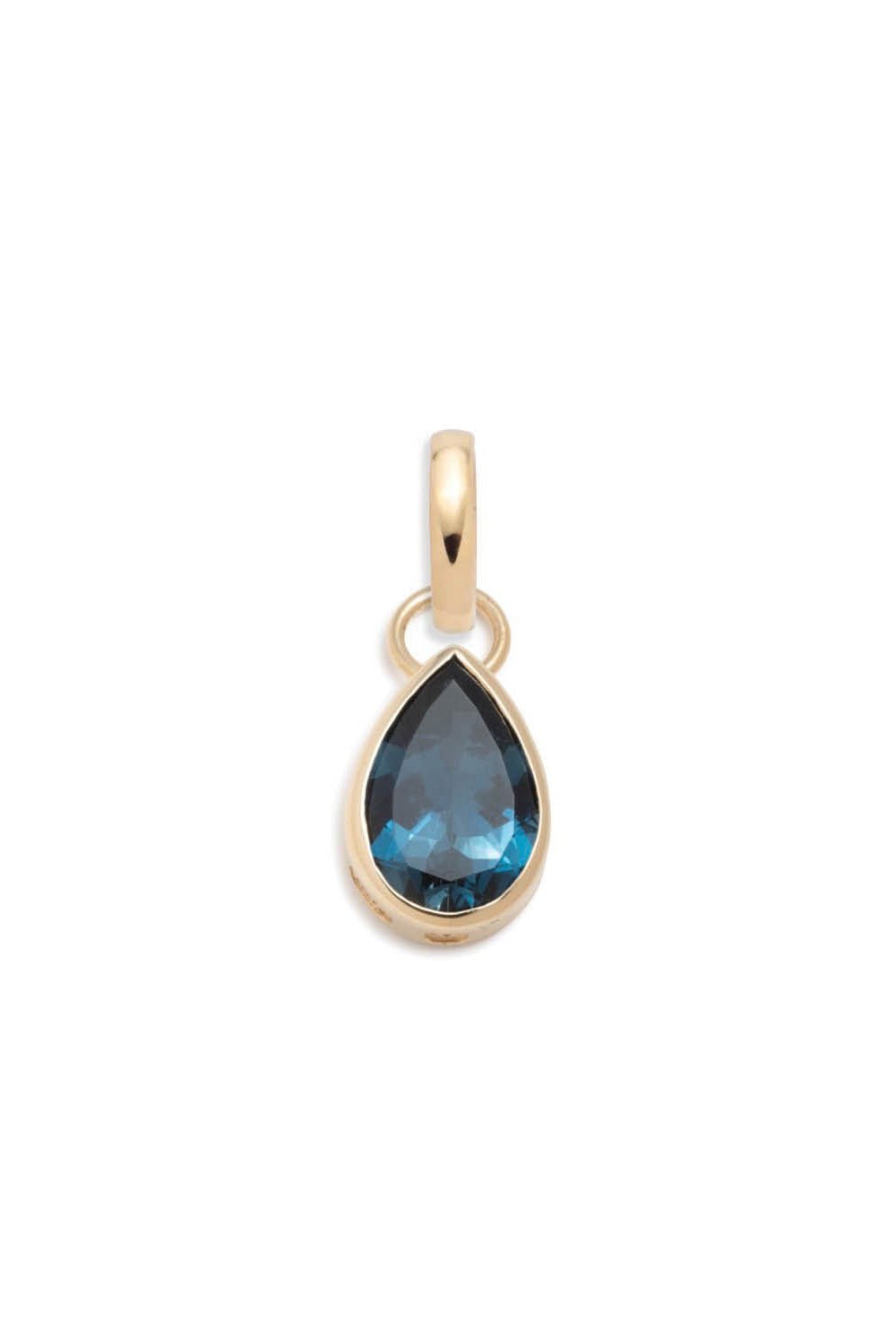 FOUNDRAE-Forever And Always A Pair Topaz Pear Pendant - Love-YELLOW GOLD