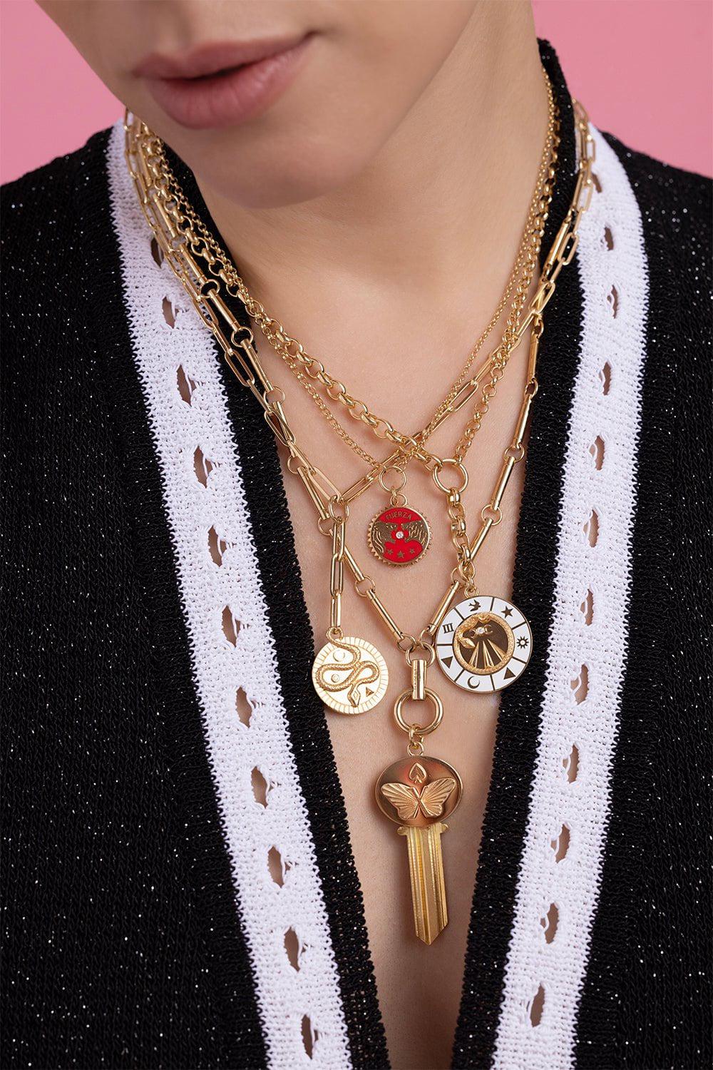 FOUNDRAE-Golden Key Pendant - Reverie-YELLOW GOLD