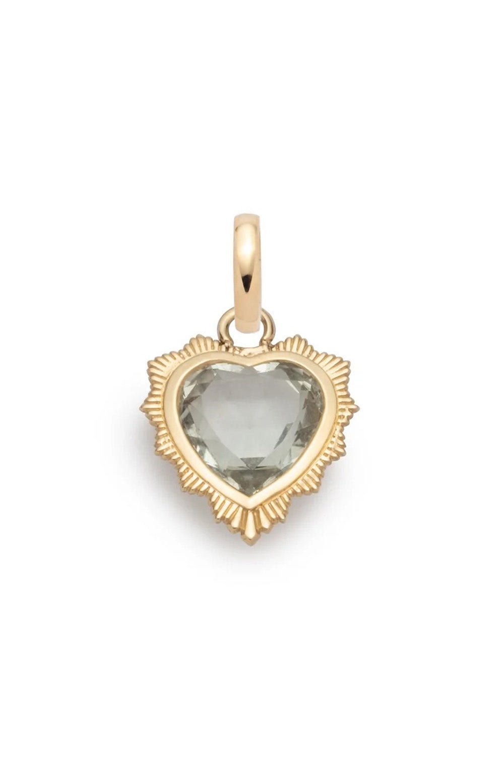 FOUNDRAE-Heart Charm - Green Prasiolite-YELLOW GOLD