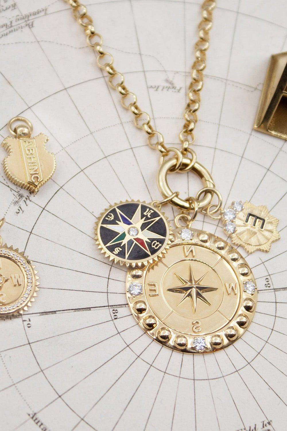 FOUNDRAE-Internal Compass Baby Medallion-YELLOW GOLD