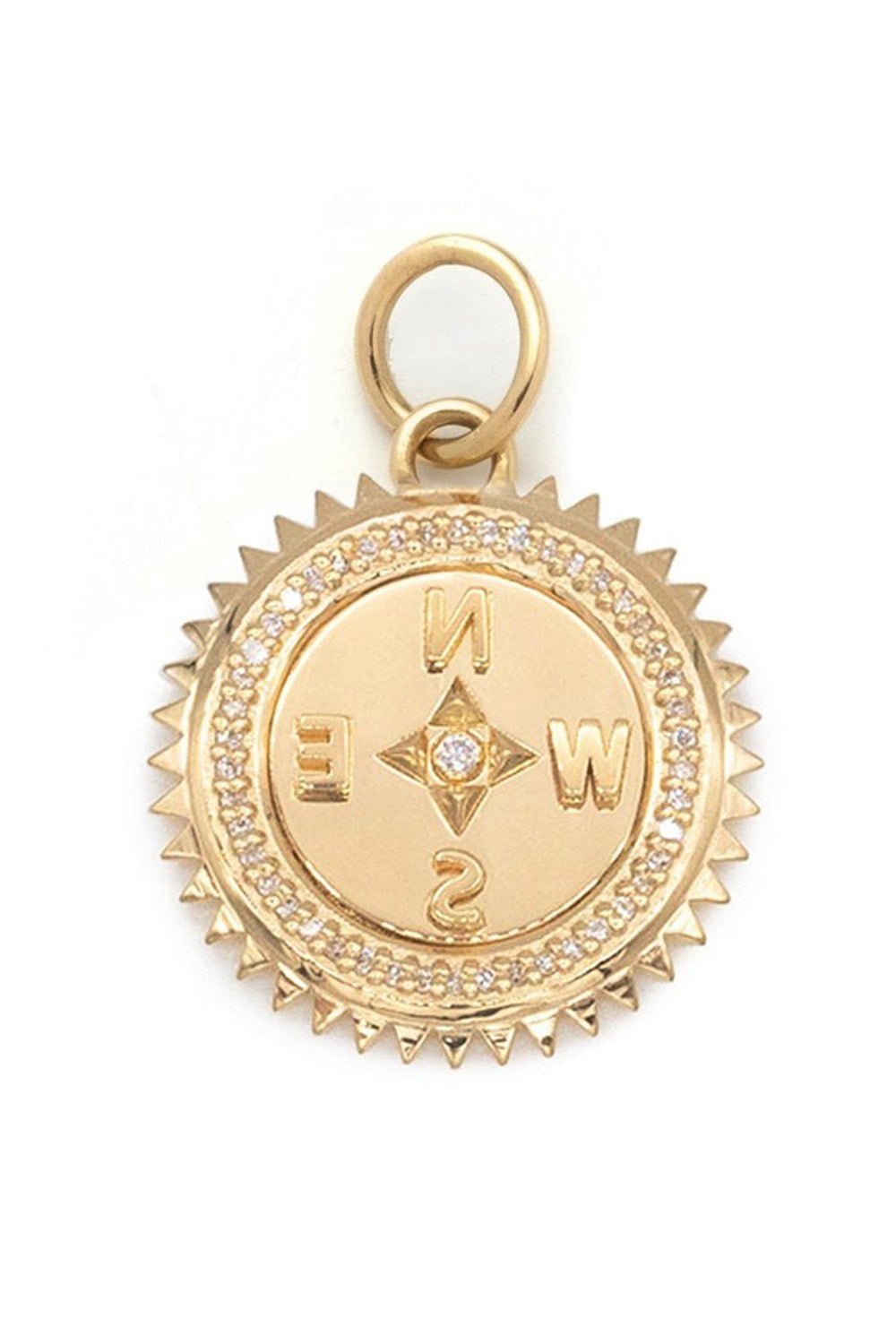 FOUNDRAE-Internal Compass Baby Medallion-YELLOW GOLD