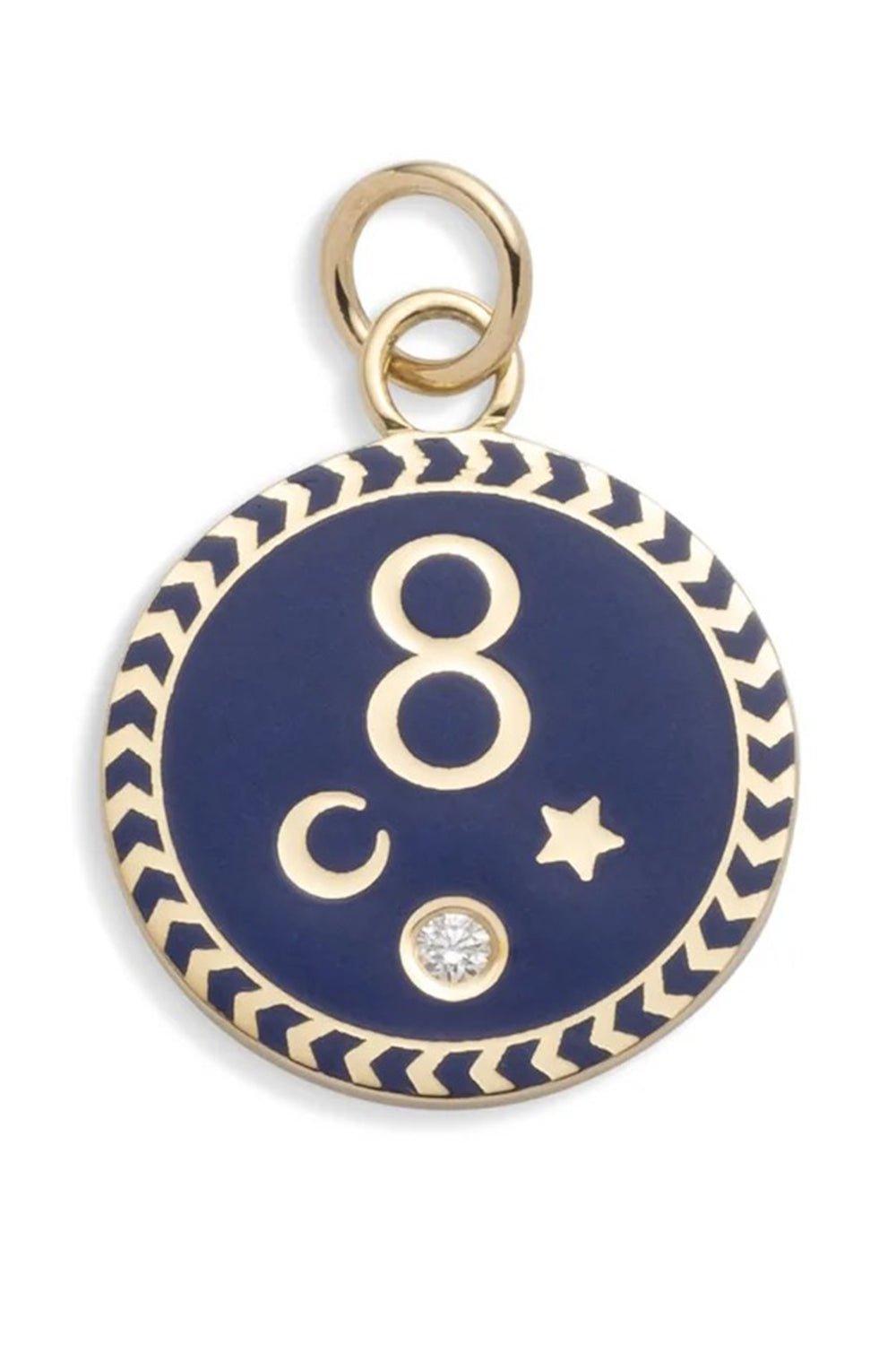 FOUNDRAE-Karma Blue Enamel Medallion-YELLOW GOLD