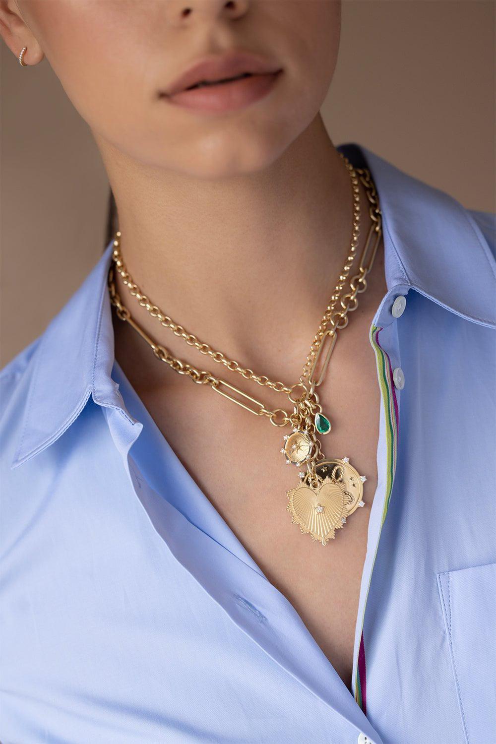 FOUNDRAE-Large Emerald Forever Always Pendant-YELLOW GOLD