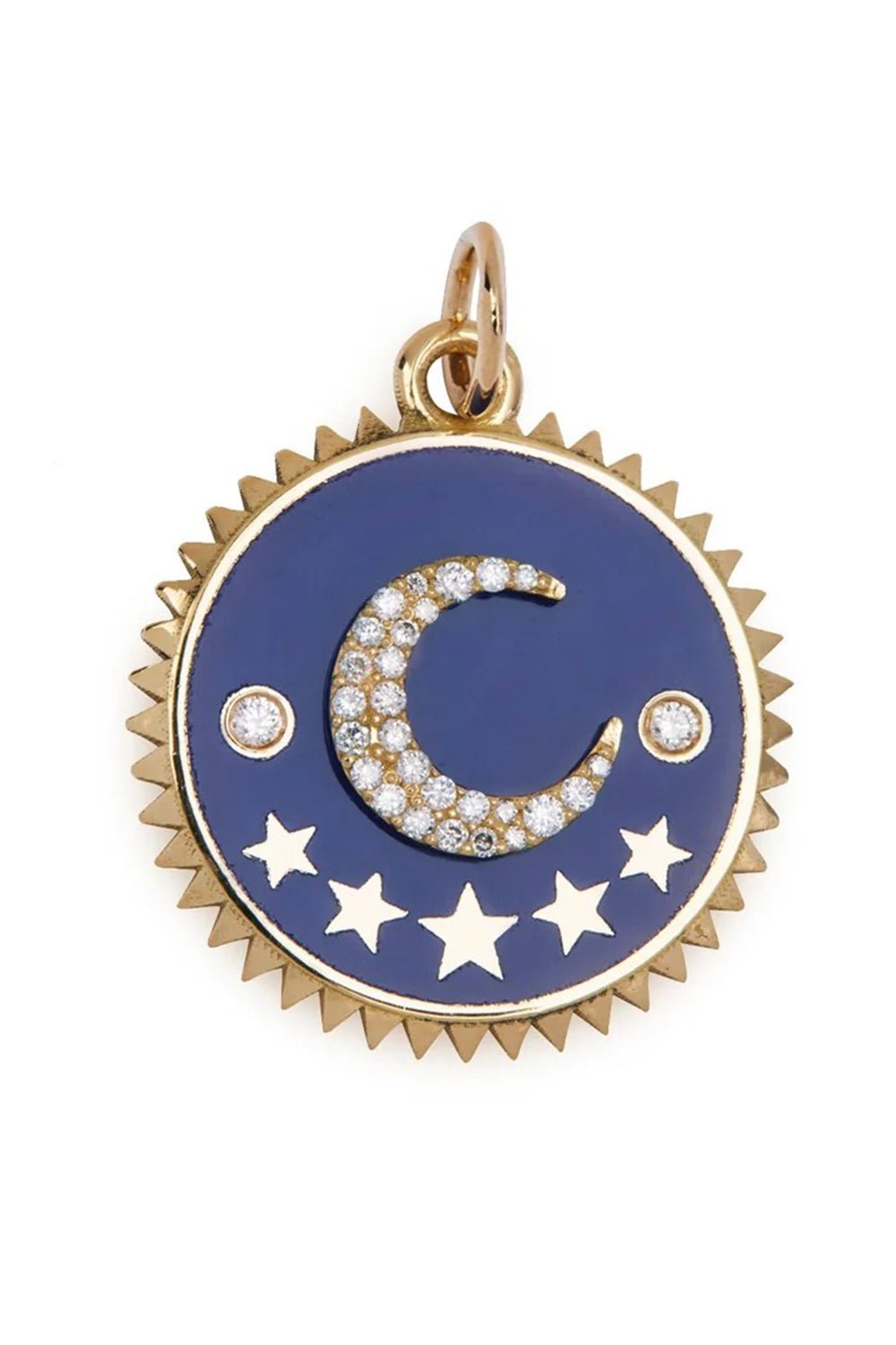 FOUNDRAE-Medium Blue Crescent Medallion-YELLOW GOLD