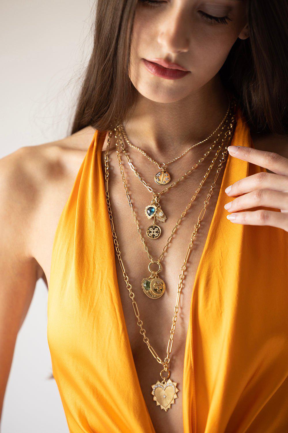 FOUNDRAE-Mini Butterfly Wings Pendant-YELLOW GOLD