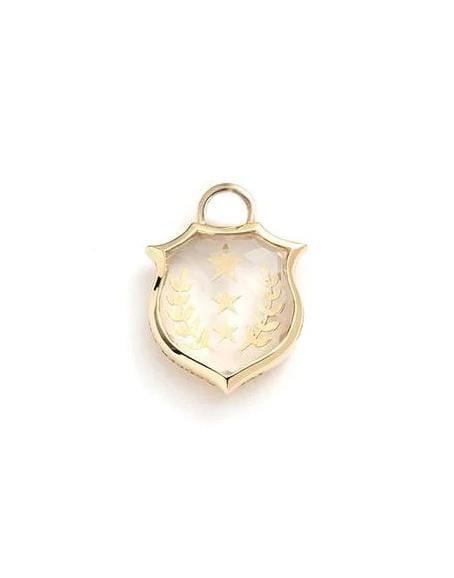 FOUNDRAE-Per Aspera Ad Astra Small Crest Sealed Gemstone-YELLOW GOLD