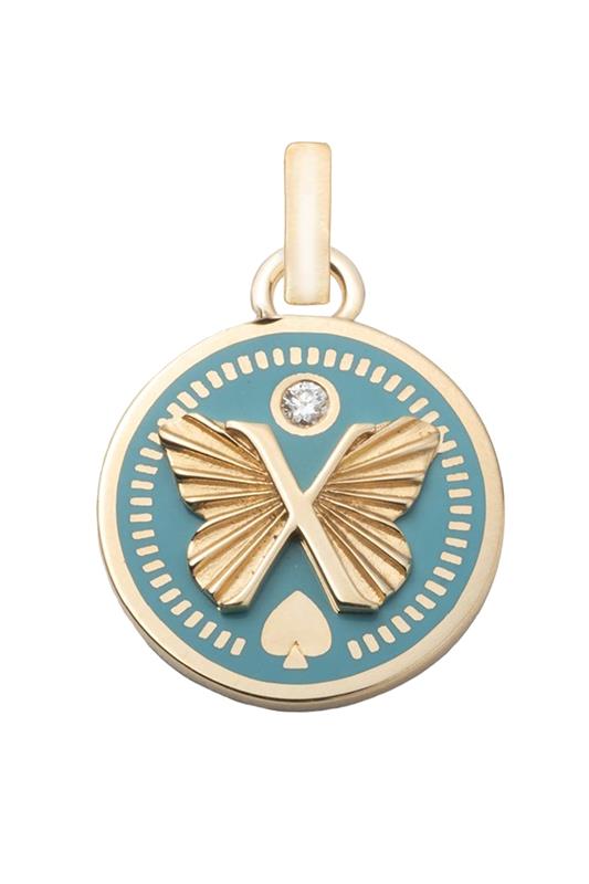 FOUNDRAE-Petite Ceramic Medallion - Reverie-YELLOW GOLD
