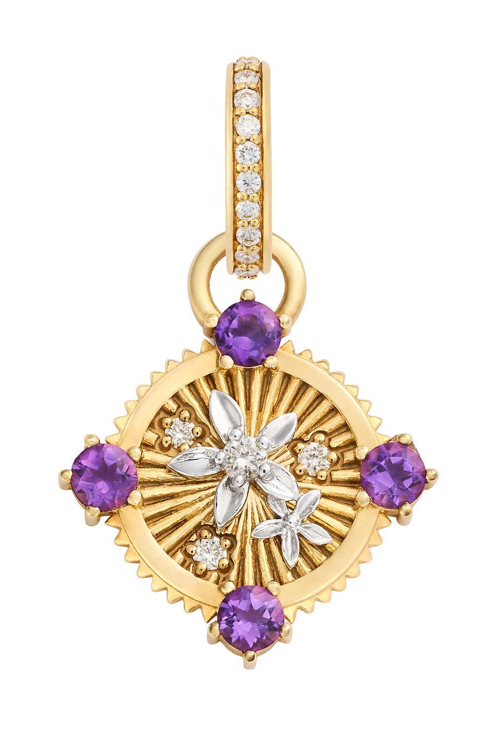 Resilience - Amethyst Miniature Blossoms Gemstone Medallion