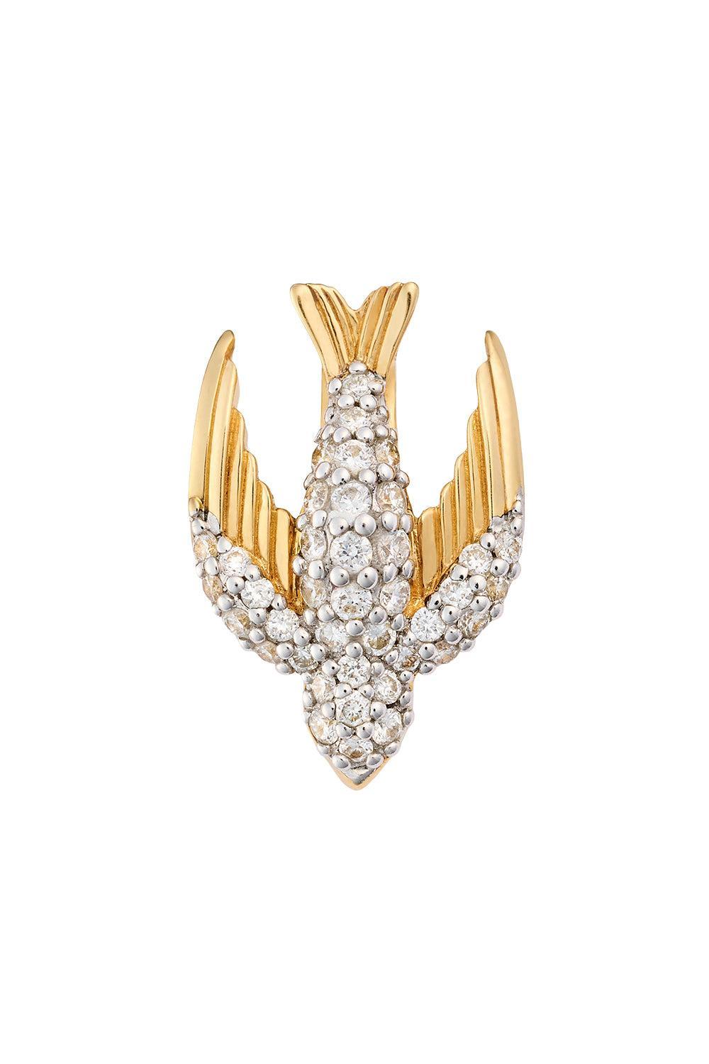 Resilience - Diamond Pavé Medium Sparrow Decorative Annex Link-YELLOW GOLD-JEWELRYFINE JEWELPENDANT-FOUNDRAE