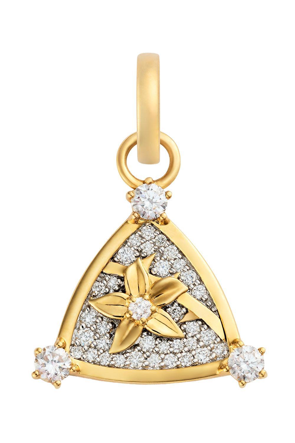 Resilience - Diamond Pavé Miniature Blossoms Pendant-YELLOW GOLD-JEWELRYFINE JEWELPENDANT-FOUNDRAE