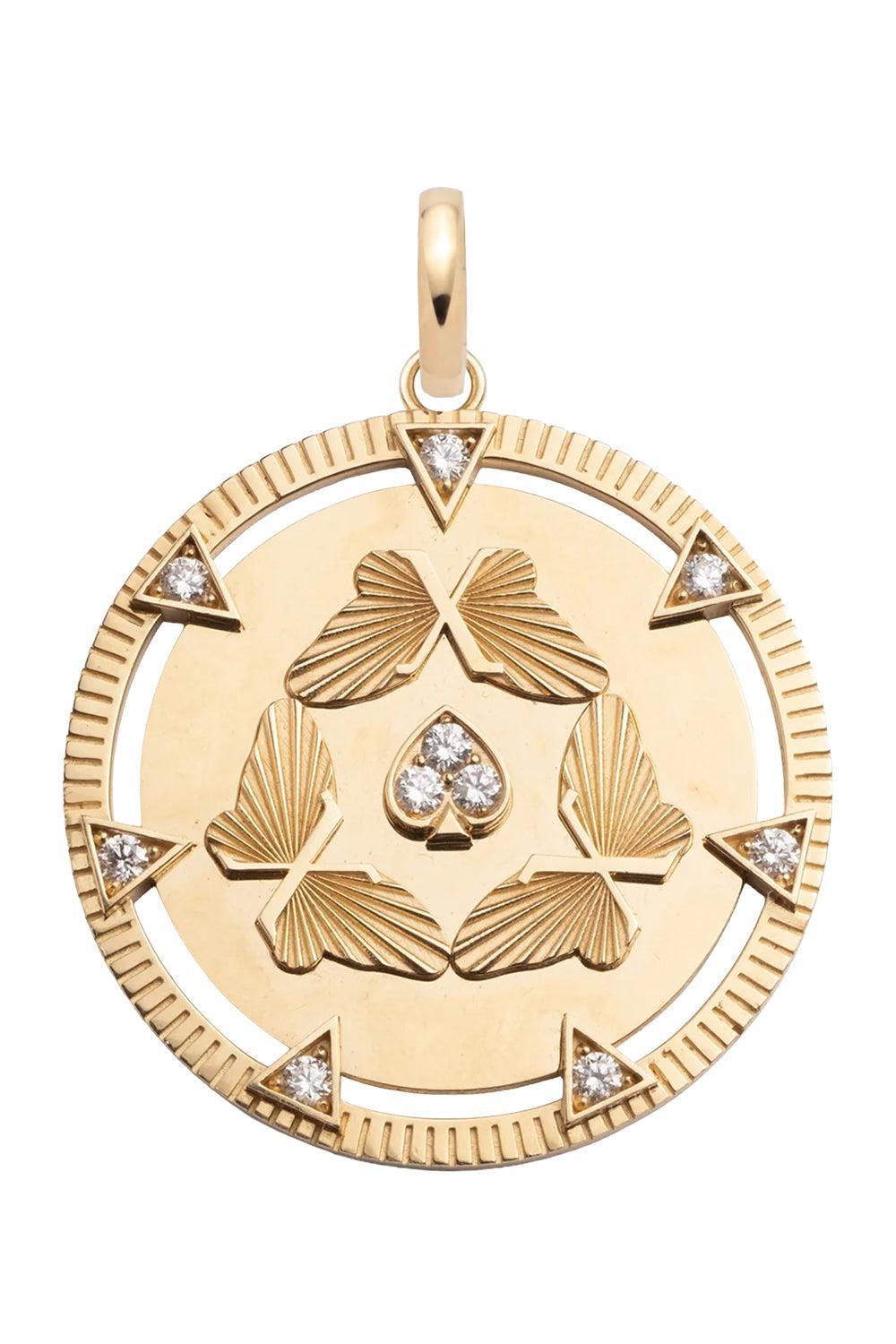 Reverie Butterfly Triskele Exuberant Medallion-YELLOW GOLD-JEWELRYFINE JEWELPENDANT-FOUNDRAE