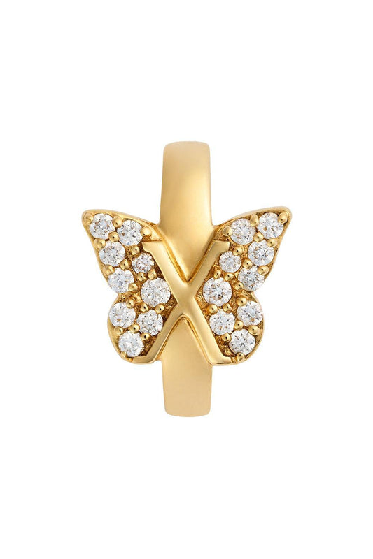 Reverie - Diamond Pavé Medium Butterfly Decorative Annex Link-YELLOW GOLD-JEWELRYFINE JEWELPENDANT-FOUNDRAE