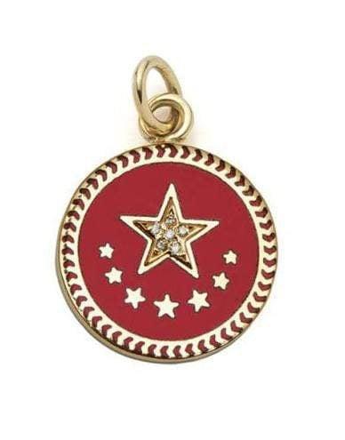 FOUNDRAE-Strength Red Enamel Pendant-YELLOW GOLD