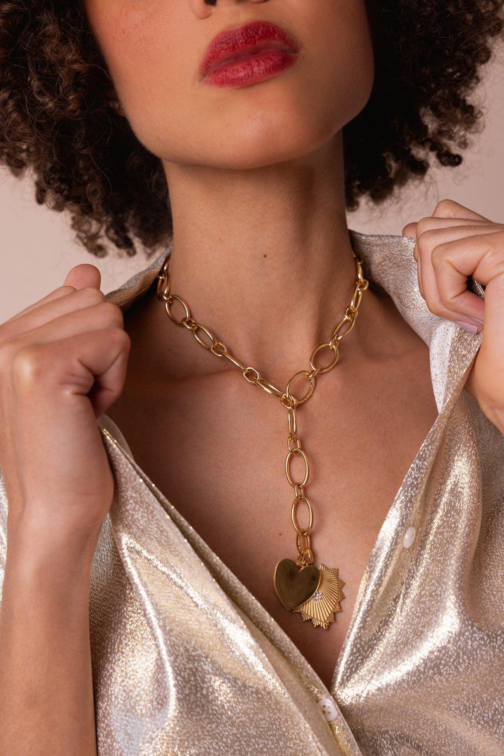 FOUNDRAE-True Love - Facets of Love Pendant-YELLOW GOLD