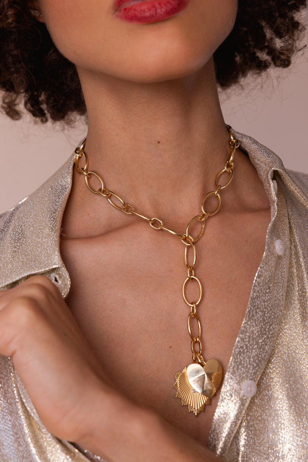 FOUNDRAE-True Love - Facets of Love Pendant-YELLOW GOLD