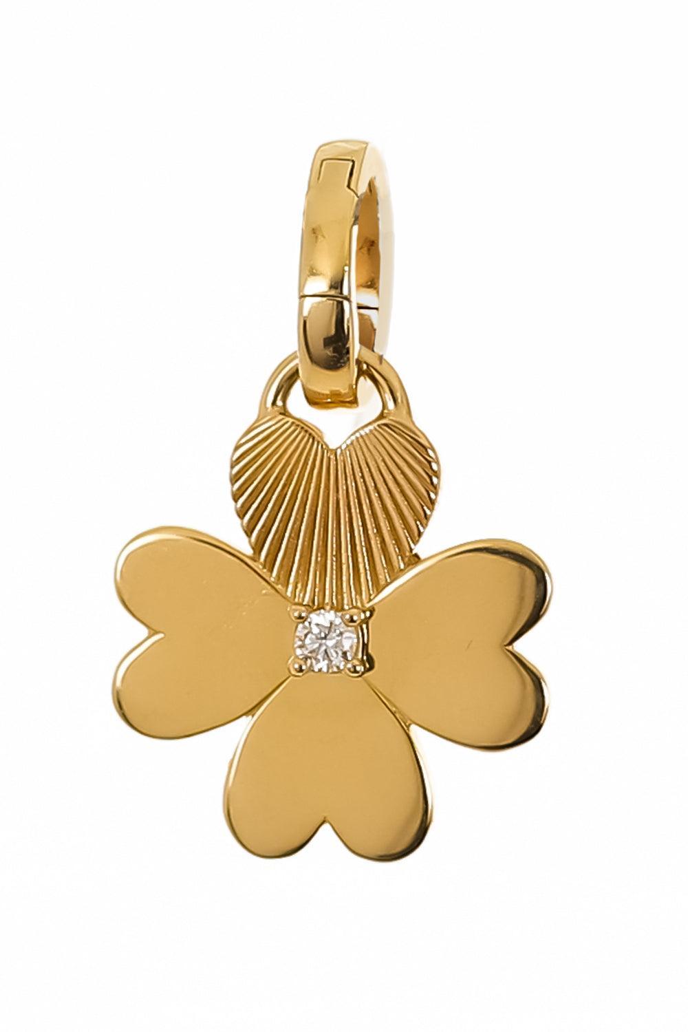 True Love - Four Heart Clover Miniature Pendant-YELLOW GOLD-JEWELRYFINE JEWELPENDANT-FOUNDRAE