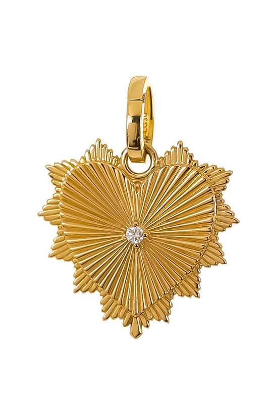 True Love - Heart Love Token Medium Medallion-YELLOW GOLD-JEWELRYFINE JEWELPENDANT-FOUNDRAE
