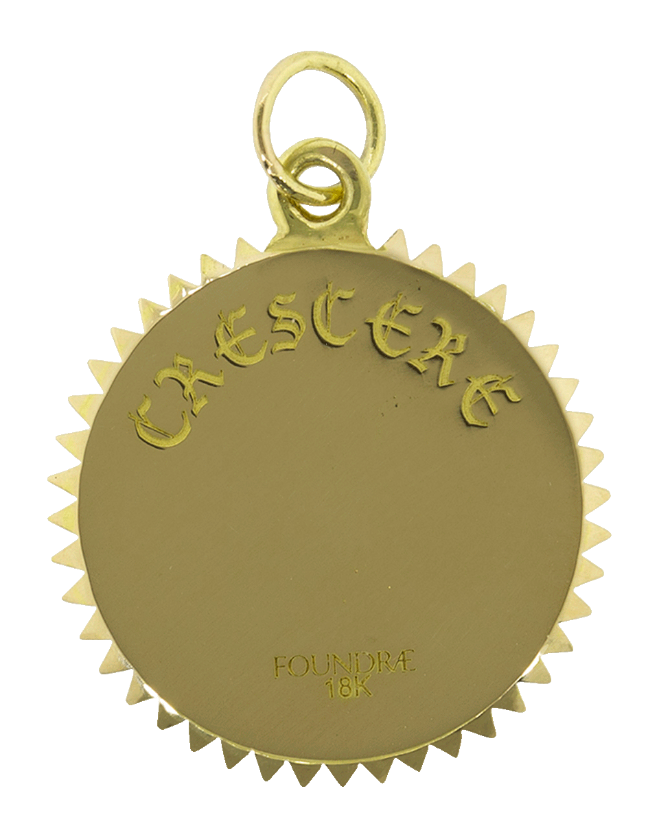 FOUNDRAE-White Crescent Pendant-YELLOW GOLD