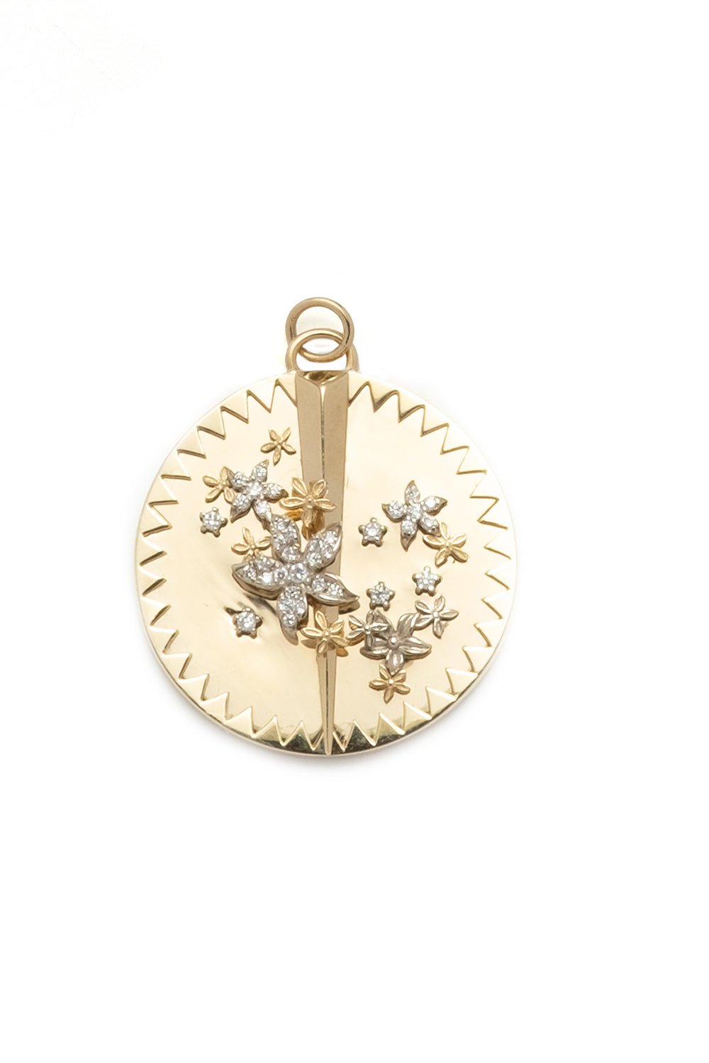 FOUNDRAE-Blossoms - Resilience Large Specialty Medallion-YELLOW GOLD