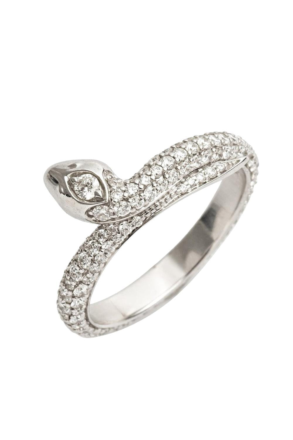 Diamond Snake Bookend Ring-WHITE GOLD-7-JEWELRYFINE JEWELRING-FOUNDRAE