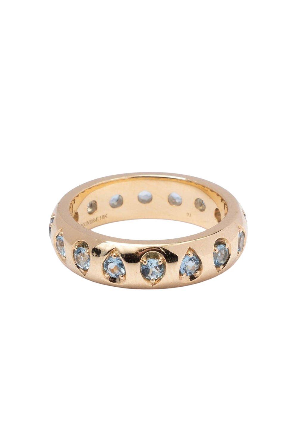 Forever And Always A Pair - Love Aquamarine Gemstone Band-YELLOW GOLD-7-JEWELRYFINE JEWELRING-FOUNDRAE