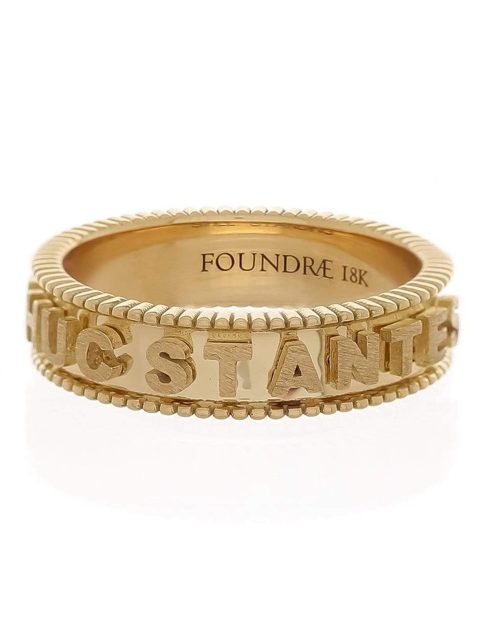 FOUNDRAE-Adhuc Stantes 'Still Standing' Coin Edge Ring-YELLOW GOLD