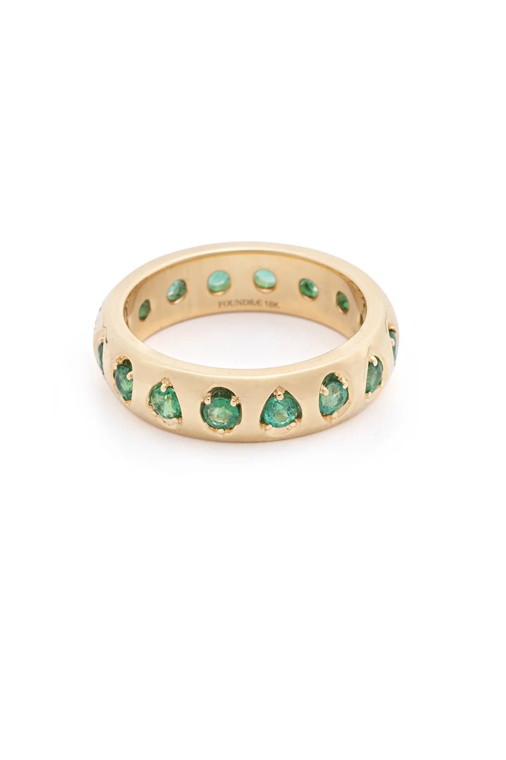 FOUNDRAE-Emerald Forever And Always A Pair - Love Ring-YELLOW GOLD